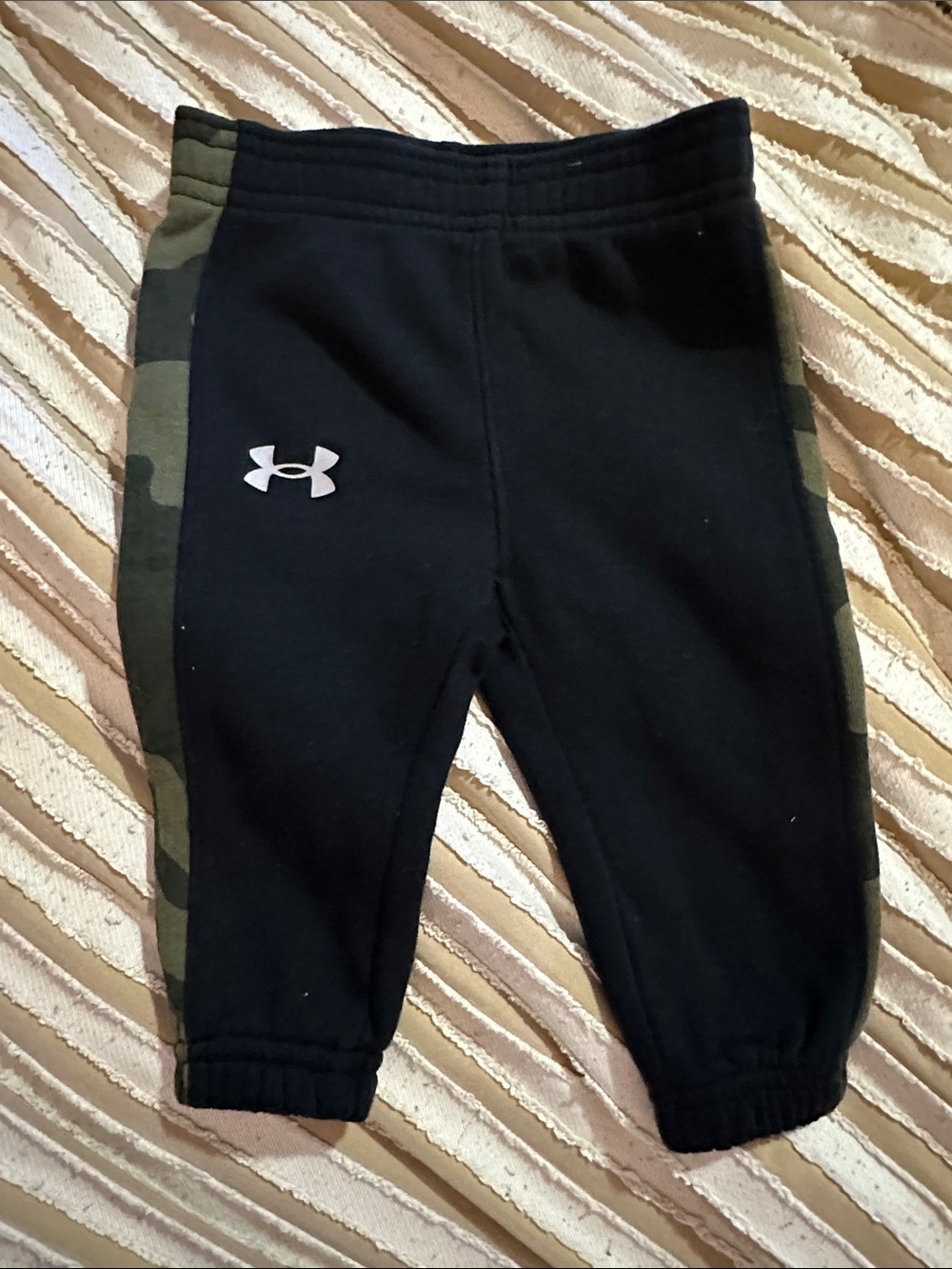 Under Armour Black Joggers with Green Camo Side Panels